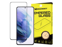 Folie Protectie Ecran WZK pentru Samsung Galaxy S21 5G, Sticla securizata, Full Face, Full Glue, Neagra
