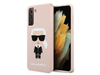 Husa TPU Karl Lagerfeld Iconik Full Body pentru Samsung Galaxy S21+ 5G, Roz KLHCS21MSLFKPI