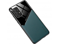 Husa Piele OEM LENS pentru Samsung Galaxy S21+ 5G, cu spate din sticla, Verde 