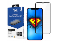 Folie Protectie Ecran 3MK HardGlass Max Lite pentru Apple iPhone 12 mini, Sticla securizata, Full Face, Full Glue, MP, Neagra 