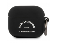 Husa Karl Lagerfeld Rue St Guillaume pentru Apple AirPods 3, Neagra KLACA3SILRSGBK