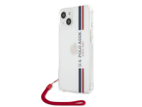 Husa TPU U.S. Polo Tricolor Vertical Stripes pentru Apple iPhone 13 mini, Transparenta USHCP13SKSTTR 