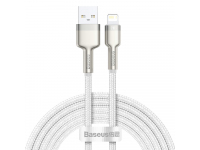 Cablu Date si Incarcare USB la Lightning Baseus Cafule Series Metal, 2 m, 2.4A, Alb CALJK-B02 