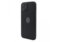 Husa Fibra Carbon Nevox pentru Apple iPhone 13 Pro, MagSafe, LogoWindow, Neagra 