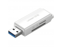 Cititor Card USB UGREEN CM104, USB 3.0, SD / microSD, Alb