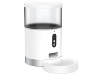 Dispenser Automat Hrana SiGN WiFi pentru animal companie, cu camera 1080P, Alb SNSM-PETFEED 