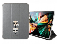 Husa Piele Karl Lagerfeld Saffiano Folio K&C Heads pentru Apple iPad Pro 11 (2021), Argintie KLFC11OKCG 