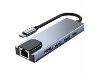 Hub USB Tech-Protect DV3, 5in1, Gri 