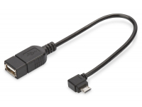 Adaptor OTG USB la MicroUSB Assmann DIGITUS, 0.15m, Negru AK-300313-002-S 