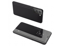 Husa Plastic OEM Clear View pentru Samsung Galaxy S21 FE 5G G990, Neagra 