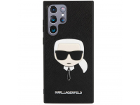 Husa Piele Karl Lagerfeld Saffiano Karl Head pentru Samsung Galaxy S22 Ultra 5G S908, Neagra KLHCS22LSAKHBK 