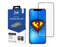 Folie Protectie Ecran 3MK HardGlass Max Lite pentru Apple iPhone X / Apple iPhone XS / Apple iPhone 11 Pro, Sticla securizata, Full Face, Full Glue, Neagra 