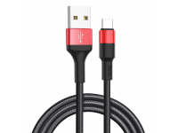 Cablu Date si Incarcare USB la USB Type-C HOCO X26 Xpress, 1 m, Negru Rosu 