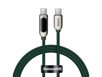 Cablu Date si Incarcare USB Type-C la USB Type-C Baseus Display Fast Charging, 1 m, 100W, Verde CATSK-B06 