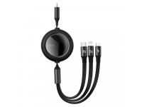 Cablu Incarcare USB Type-C la Lightning / MicroUSB / USB Type-C Baseus Bright Mirror, 1.2 m, 100W, Negru CAMLC-AMJ01 