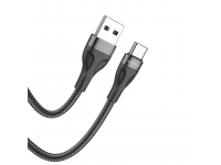 Cablu Date si Incarcare USB la USB Type-C Borofone BX61, 1 m, 3A, Negru 