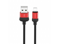Cablu Date si Incarcare USB la Lightning Borofone BX28 Dignity, 1 m, Negru Rosu