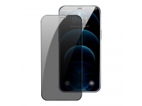 Folie Protectie Ecran Baseus Anti Spy pentru Apple iPhone 12 Pro Max, Sticla securizata, Full Face, Full Glue, Set 2buc, 0.3mm, Case Friendly, Neagra SGAPIPH67N-KT01 
