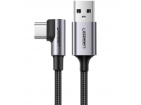 Cablu Date si Incarcare USB la USB Type-C UGREEN US284, Angled 90, 2 m, 3A, Negru 