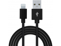 Cablu Date si Incarcare USB la Lightning Spacer Braided, 1 m, Negru SPDC-LIGHT-BRD-BK-1.0 