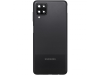 Capac Baterie - Geam Blitz - Geam Camera Spate Samsung Galaxy A12 A125, Negru, Swap 