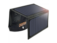 Incarcator Solar Choetech SC001, 19W, 2 x USB (3 A), 3 Panouri Solare Pliabile, Negru