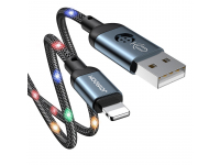Cablu Date si Incarcare USB la Lightning Joyroom S-1230N16, 1.2 m, Sound Responsive LED Backlight, Gri 