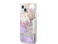 Husa TPU Guess Liquid Glitter Flower pentru Apple iPhone 13, Violet GUHCP13MLFLSU