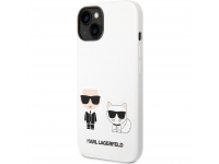 Husa TPU Karl Lagerfeld Liquid Silicone pentru Apple iPhone 14, Karl and Choupette, Alba KLHCP14SSSKCW 