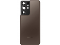 Capac Baterie - Geam Blitz - Geam Camera Spate Samsung Galaxy S21 Ultra 5G G998, Phanton Brown, Maro, Swap 