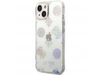 Husa Plastic - TPU Guess Peony Glitter pentru Apple iPhone 14, Alba GUHCP14SHTPPTH 