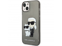 Husa Plastic - TPU Karl Lagerfeld IML Glitter Karl and Choupette NFT pentru Apple iPhone 14 Plus, Neagra KLHCP14MHNKCTGK 