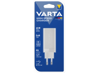 Incarcator Retea USB Varta GaN, Quick Charge, 65W, 1 X USB - 2 x USB Tip-C, Alb 