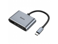 Adaptor Video USB Type-C la HDMI  / VGA HOCO HB29 Easy-lead, Gri Inchis 