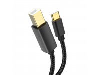 Cablu Imprimanta XO Design GB010B, USB Type-C la USB tip B, 1.5m, Negru 