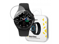 Folie Protectie Ecran WZK pentru Samsung Galaxy Watch4 40mm, Sticla Flexibila, Full Face, Full Glue, Neagra 
