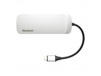 Hub USB-C Kingston Nucleum, 2 x USB-A - 2 x USB-C - HDMI - SD - microSD, Alb C-HUBC1-SR-EN