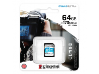 Card Memorie SDXC Kingston Canvas Go Plus, 64Gb, Clasa 10 / UHS-1 U3 SDG3/64GB 