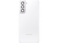 Capac Baterie Samsung Galaxy S21 5G G991, cu Geam Camera Spate, Alb, Swap