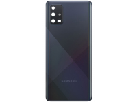 Capac Baterie Samsung Galaxy A71 A715, Cu Geam Blitz - Geam Camera Spate, Negru (Prism Crush Black), Swap