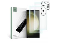 Folie de protectie Ecran si Camera Spate Tech-Protect Supreme pentru Samsung Galaxy S23 Ultra S918, Sticla securizata, UV Glue
