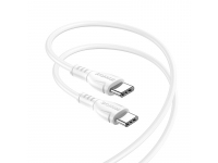 Cablu Date si Incarcare USB-C - USB-C Borofone BX51 Triumph, 60W, 1m, Alb