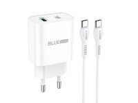 Incarcator Retea cu cablu USB Type-C BLUE Power BCC80A Rapido, Quick Charge, 20W, 1 X USB Type-C, Alb 