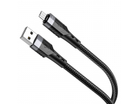 Cablu Date si Incarcare USB la MicroUSB Borofone BU35 Influence, 1.2 m, 2.4A, Negru 