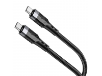 Cablu Date si Incarcare USB Type-C la USB Type-C Borofone BU35 Influence, 1.2 m, 3A, 60W, Negru 