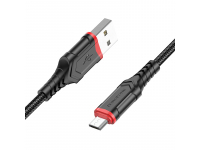 Cablu Date si Incarcare USB la MicroUSB Borofone BX67, 1 m, 2.4A, Negru 