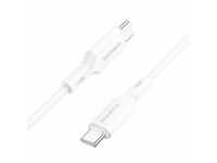 Cablu Date si Incarcare USB Type-C la USB Type-C Borofone BX70, 1 m, 3A, 60W, Alb 