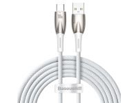 Cablu Date si Incarcare USB-A - USB-C Baseus Glimmer Series, 100W, 2m, Alb CADH000602 
