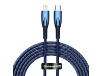 Cablu Date si Incarcare USB-C - Lightning Baseus Glimmer Series, 20W, 2m, Albastru CADH000103 