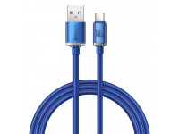 Cablu Date si Incarcare USB-A - USB-C Baseus Crystal Shine Series, 100W, 1.2m, Albastru CAJY000403 